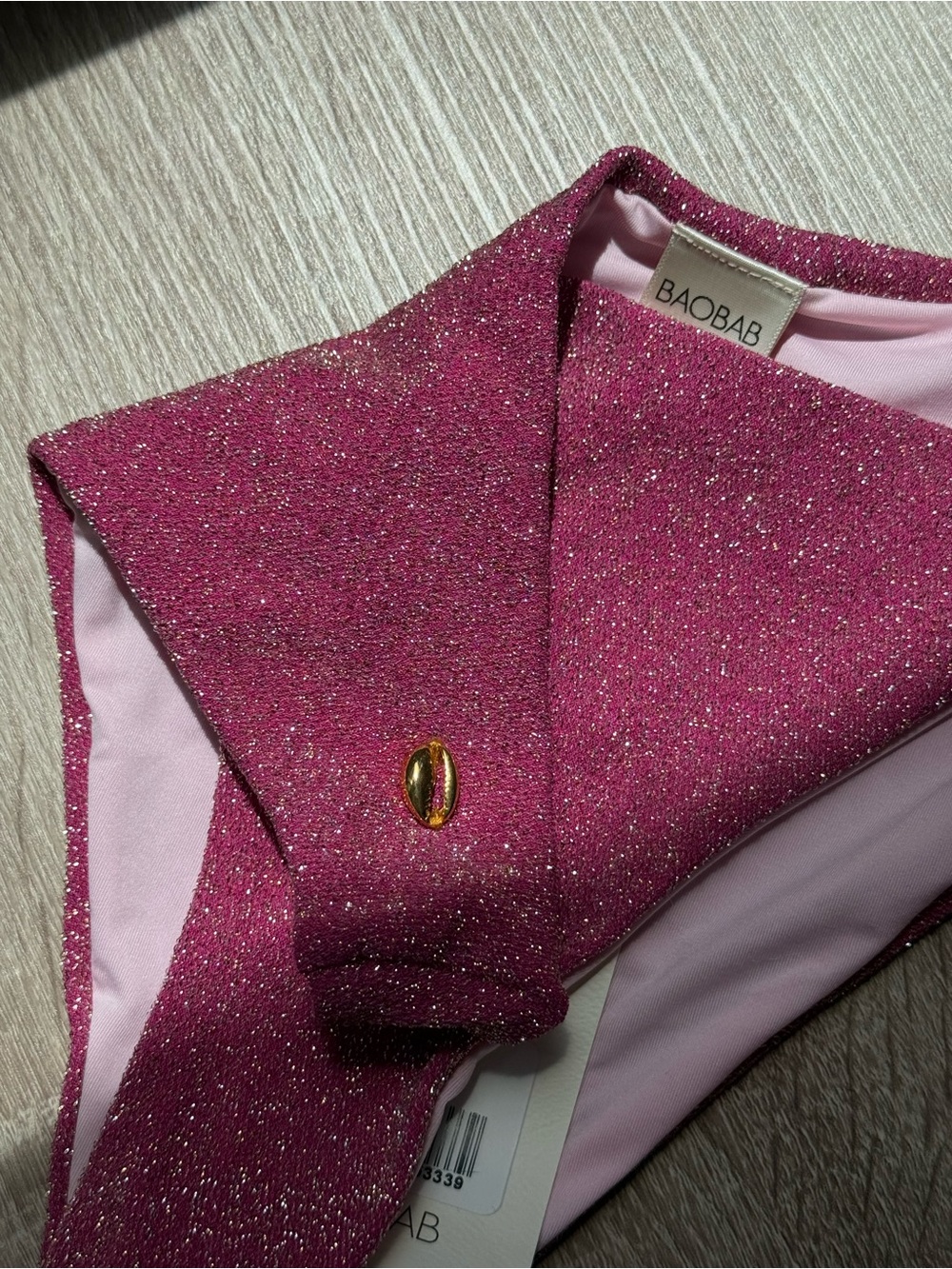 Baobab Collection Goa Bikini Bottom in Shimmering Pink La Solar